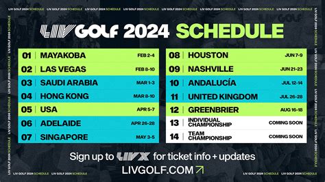 lv golf schedule|liv golf 2024 dates.